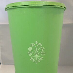 Vintage Tupperware Sunburst Green Canister With Lid